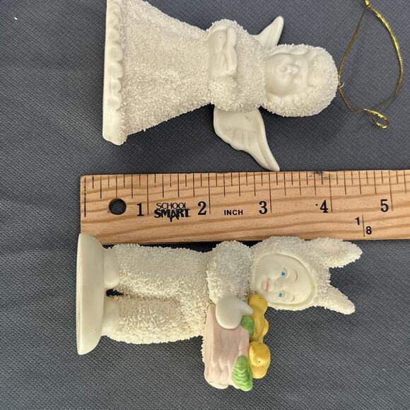 VTG Dept 56 Snowbabies A Basket of Joy Lincolnshirt Snowjade Angel Ornament Lot - Picture 16 of 16